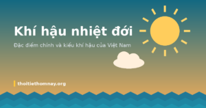Minh họa khí hậu nhiệt đới với mặt trời và biển