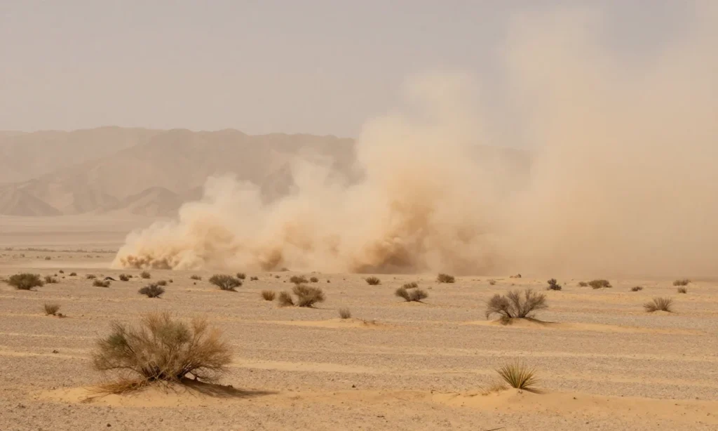 Minh họa: Bão cát haboob ở sa mạc: tác động nghiêm trọng đến sức khỏe và môi trường