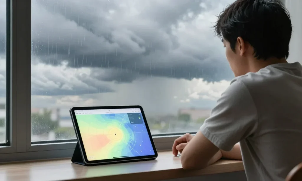 Minh họa: Cách đọc bản đồ radar thời tiết để tự dự báo mưa gió và áp suất