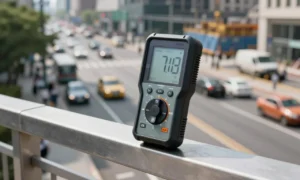 Minh họa: Đo ô nhiễm tiếng ồn đô thị bằng decibel, vượt 70db là nguy hiểm