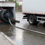 Minh họa: Hầm chui ngập nước xử lý ra sao: dùng bơm hút và khơi thông ngay