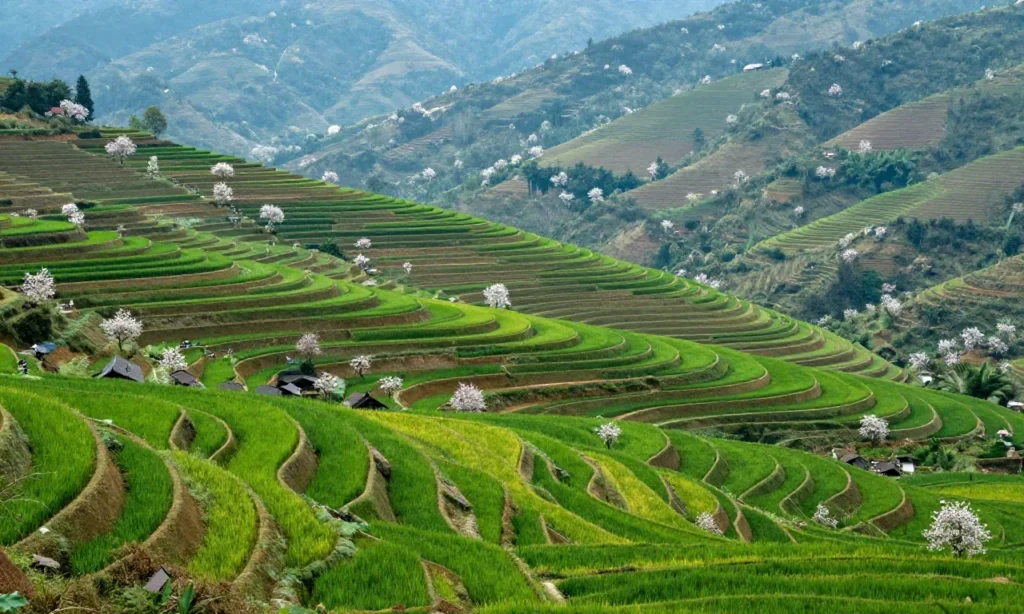 Minh họa: Lào Cai mùa nào đẹp nhất trong năm là mùa thu và mùa xuân khi thời tiết mát mẻ cùng cảnh quan rực rỡ