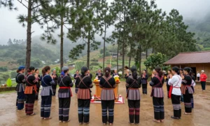 Minh họa: Lễ cầu mưa của các dân tộc: Nghi thức văn hóa cầu mong mưa thuận gió hòa
