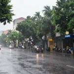 Minh họa: Lượng mưa trung bình năm ở hà nội là 1800mm, cao nhất trong 10 năm qua