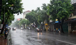Minh họa: Lượng mưa trung bình năm ở hà nội là 1800mm, cao nhất trong 10 năm qua