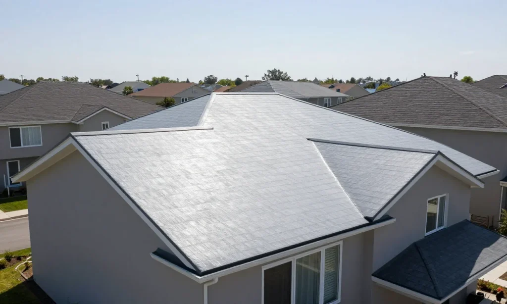 Minh họa: Mái nhà phản xạ nhiệt cool roof giúp giảm tải điều hòa, tiết kiệm điện ngay lập tức