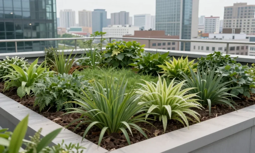 Minh họa: Mái xanh Green roof giảm nhiệt đô thị: khu vườn trên mái giúp tiết kiệm năng lượng và kiểm soát nhiệt độ