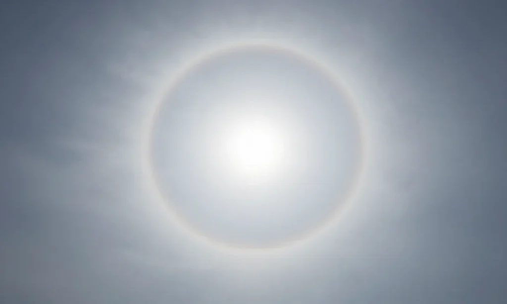 Minh họa: Mây ti tầng Cirrostratus tạo quầng mặt trời: cơ chế hình thành và ý nghĩa dự báo thời tiết