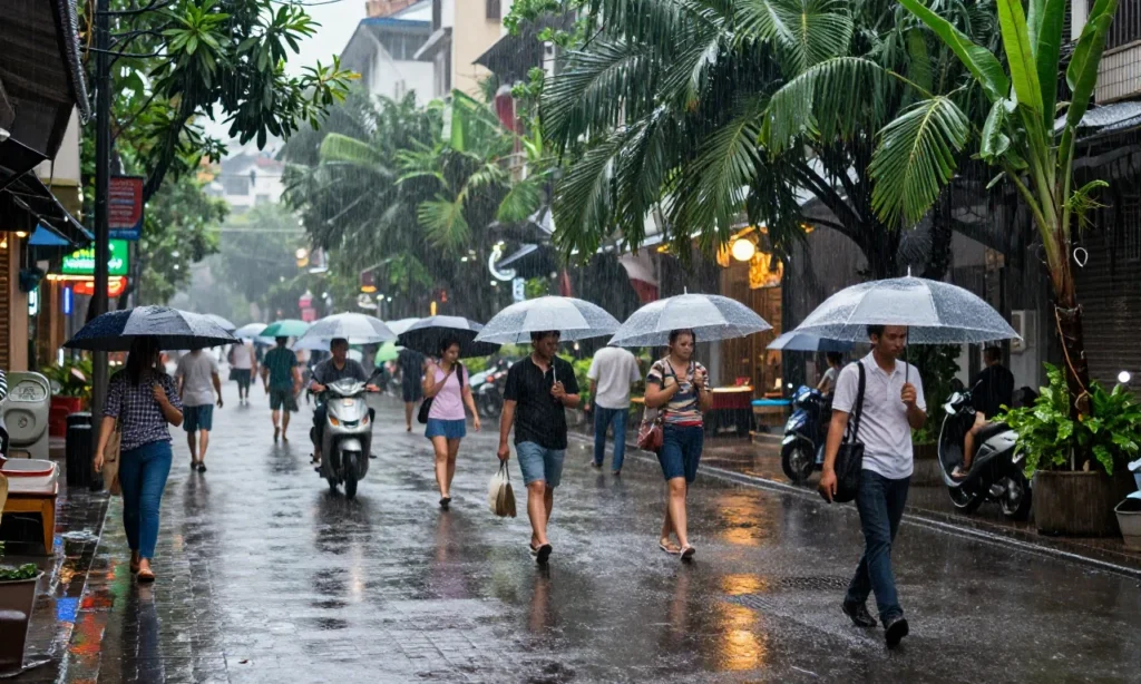 Minh họa: Tháng 9 có mưa nhiều không: 345 mm, xếp thứ 5 trong năm ở Hà Nội