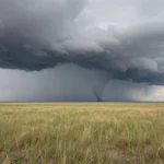 Minh họa: Tornado Alley ở Mỹ vì sao nhiều vòi rồng: địa hình phẳng và giao thoa khối khí